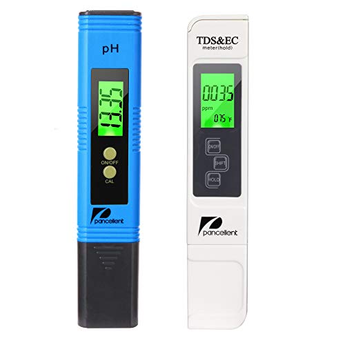 pancellent PH Messgerät, PH TDS EC und Temperatur 4 in 1 Set, Wasserqualität Tester(ATC) für Trinkwasser/Schwimmbad/Aquarium/Pools, Leitwertmessgerät mit hoher Genauigkeit und LCD Display (Blau)