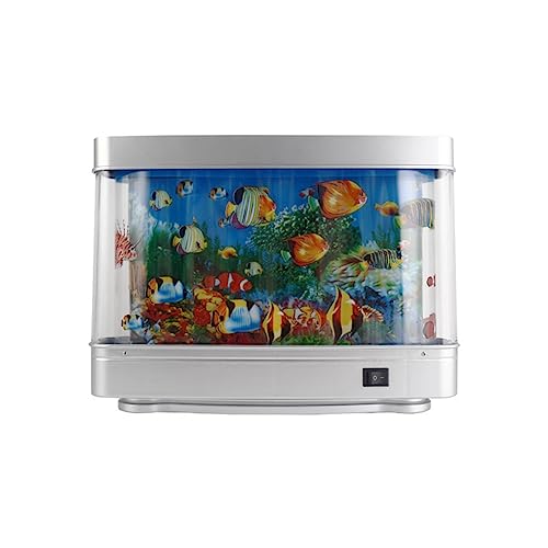 Jevina Led-Aquarium-Lampe, Nachtlicht, Dynamischer Virtueller Ozean, Künstliche Tropische Landschaft, Niedliche Raumdekoration, EU-Stecker