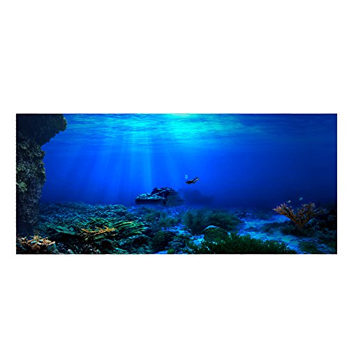 CUYT PVC Poster wasserdichter Hintergrund selbstklebend für Aquarium(122 * 46cm)