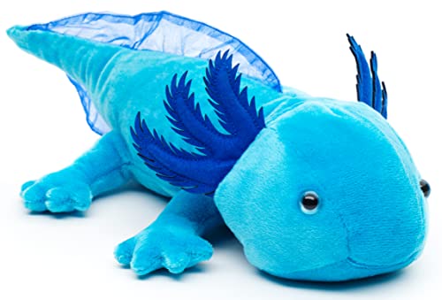 Uni-Toys Original Axolotl (blau) - 32 cm (Länge) - Plüsch-Wassertier - Plüschtier, Kuscheltier