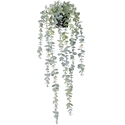 COCOBOO Künstliche Hängepflanzen, Eukalyptus, künstliche Hängepflanze für Wand, Zimmer, Zuhause, Innen- und Außenbereich, Regaldekoration, 1 Stück