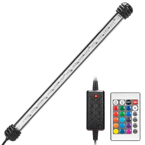 Nobleza - LED Aquarium Beleuchtung, IP67 Wasserdicht Aquarium Lampe mit Fernbedienung, RGB Multicolor Farbwechsel zum Beleuchten von Aquarienpflanzen(3w 30cm, RGB)