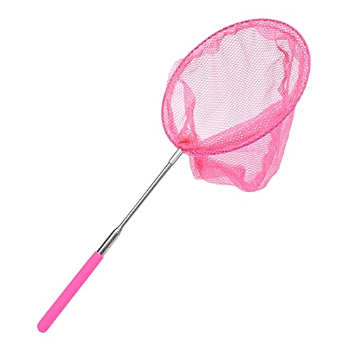 fasloyu Teleskop Kinder Kescher Ausziehbar Schmetterlingsnetz Fischernetze Fangen Klein Fangnetz Outdoor Zum Fangen von Insekten Bugs Angeln Garten Pool Outdoor Fischernetz | 37-85 CM (Pink)