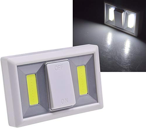 ChiliTec LED Wand Magnet Klebeleuchte mit Schalter, 240lm weiß 6000k Batteriebetrieb 4xAAA