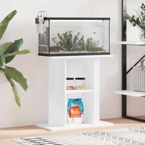 LAPOOH Aquariumständer Hochglanz-Weiß 60x30x60 cm Holzwerkstoff, Aquarium Unterschrank, Aquarium Schrank, Aquariumschrank, Aquarium Tisch, Aquarium Stands