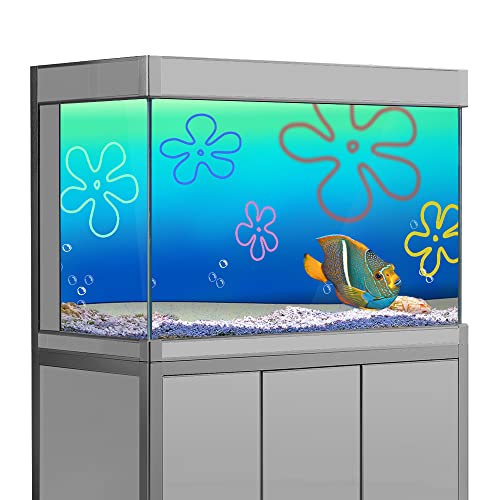 Cartoon Unterwasser Aquarium Hintergrund Aufkleber SB 43 x 87 cm, Aquarium Hintergrund Dekorationen HD-Druck, einfache Tapete PVC Poster (B)