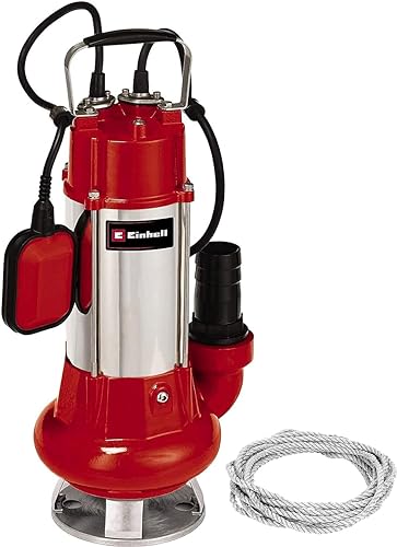 Einhell GC-DP 1340 G Schmutzwasserpumpe (1300W, Ø40mm Fremdkörper, 23.000L/h Förderleistung, Schwimmerschalter, Tragegriff, inkl. Universalanschlüsse)