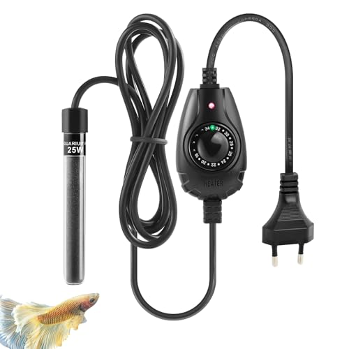 FEDOUR 15W/25W/35W Mini Aquarium Heizung Tauchbare kleine Aquarienheizung für 1-30L Aquarium, Fischschalen, Nano Aquarium,Betta Aquarium Heizstab mit externem Temperaturregler