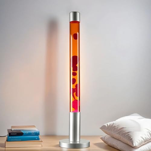 Licht-Erlebnisse Große Lavalampe XXL, Stehlampe Orange Rot, 76 cm, E14 40 W mit Kabelschalter, inklusive Leuchtmittel, stimmungsvoll, Wohnzimmer, Jugendzimmer, Retro Lampe