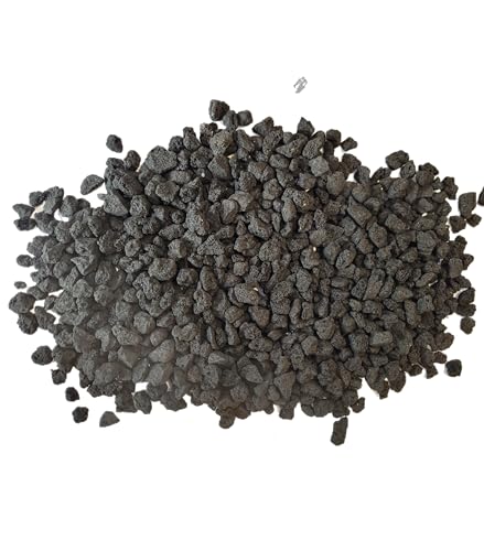 Generisch 10L Premium Lavamulch 8-16mm, Bodengrund Substrat Filtermaterial für Aquarium Terrarium und Garten, Lavastein Lavakies Vulkanstein - schwarz