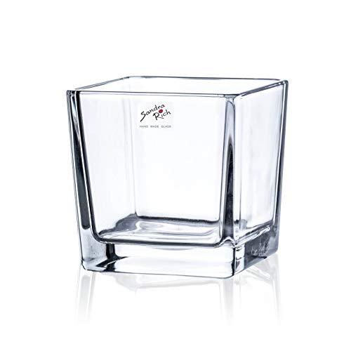 Glasvase CUBE Glasvase Teelichtglas Windlicht Vase Glas Würfel, 10 cm