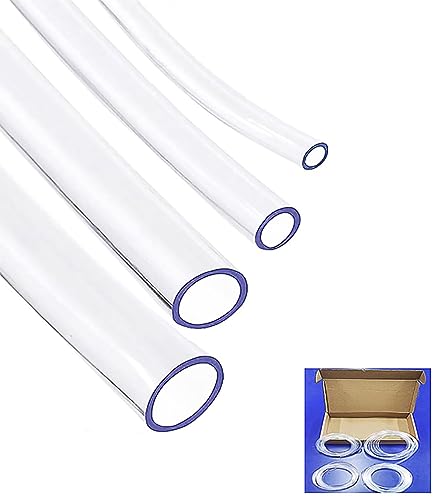 BBYPP Schlauch Transparent Sets, 2mm 3mm 4mm 5mm ID, 12m Länge, Flexibler Benzinschlauch Wasserschlauch Benzinschlauch für Heimreparatur Wasser Öl Transfer Aquarium