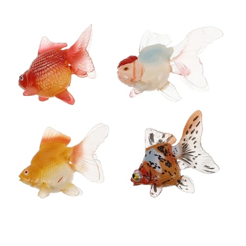 VICASKY 4 Stück Mini-koi-Fische, Künstliche -Figuren, Schwimmende Künstliche Fische, Realistische Fischstatue, Aquarium, Aquarium, Teich, Landschaftsdekoration,