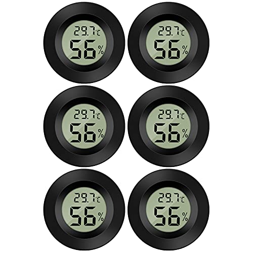 Thlevel 6x Mini LCD Digital Thermometer Temperatur Luftfeuchtigkeit Tester Hygrometer für Kühlschrank Innen-50°C~ 70°C (6 PCS B)