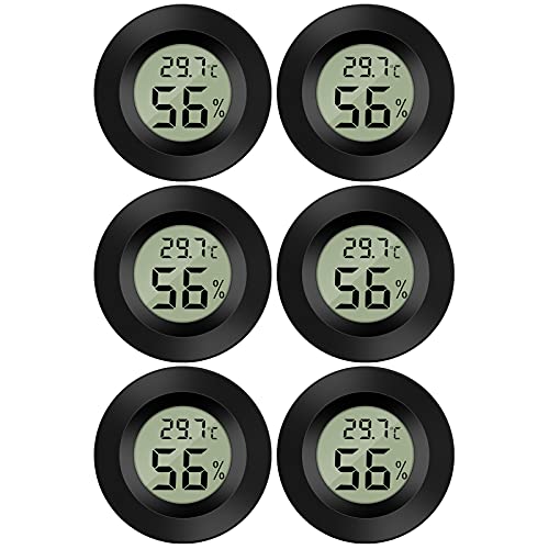 Thlevel Mini Digital Hygrometer Thermometer Temperatur Luftfeuchtigkeitmessgerät für Innenraum Gewächshaus Wohnzimmer -50°C~ 70°C (6 PCS B)