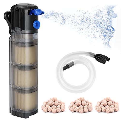 Forever Speed Aquarium Innenfilter 3-in-1 Einstellbarer Durchfluss Aquarium Filter 1500L/h Wasserpumpe für 100-300L Aquarien 25W