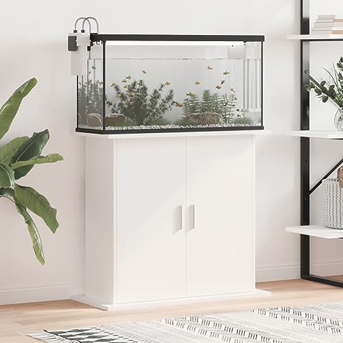 BaraSh Aquariumständer Weiß 81x36x73 cm Holzwerkstoff Unterschrank Aquarium Fish Tank Stand Aquarium Mit Unterschrank 833599