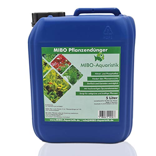 MIBO Pflanzendünger 5000 ml Kanister ausreichend für 50.000 L Aquariumdünger Volldünger mit Spurenelemente für gesundes Pflanzenwachstum