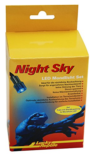 Lucky Reptile Night Sky - Moonlight LED Set - 3 x Mondlicht LED mit Trafo - Terrarium Lampe - Energiesparende Nachtlampe - LED Nachtbeleuchtung für Reptilien & Amphibien - erweiterbar auf 6 LED