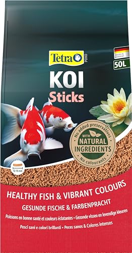 Tetra Pond Koi Sticks - Koi-Futter für farbenprächtige Fische und eine verbesserte Wasserqualität, 50 L Sack