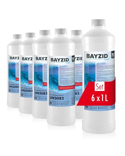 Bayzid Algizid Algenverhütung 6 x 1L - Algenvernichter Pool - Pool Zubehör - Präventiver Schutz vor Algen, Bakterien & Pilzen - Für Sauberes Wasser