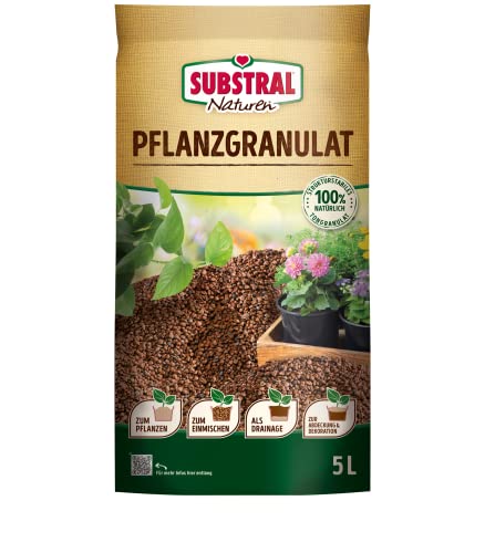 Substral Naturen Bio Pflanzgranulat, Tongranulat für Zimmer und Balkonpflanzen, torffrei, 5 L, 5 Liter