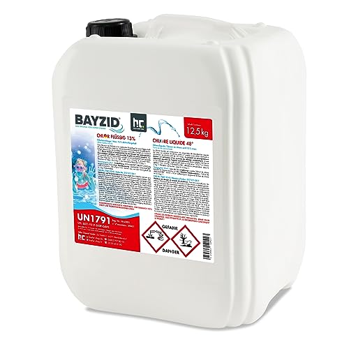 Höfer Chemie 1 x 12,5 kg BAYZID® - Pool Flüssigchlor Chlor flüssig mit 13 bis 15% Aktivchlorgehalt zur Poolpflege und Wasserdesinfektion
