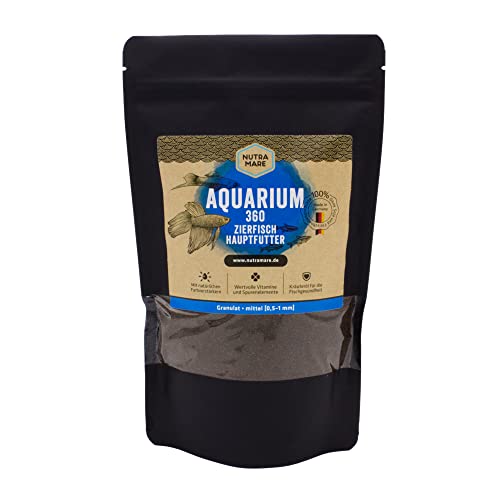 Nutramare Aquarium360 Zierfisch-Hauptfutter 750ml | Hochwertiges Fischfutter für Friedfische, Granulat mit Spirulina
