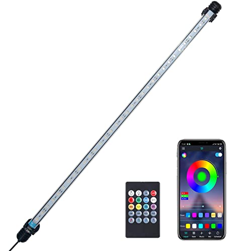 VARMHUS LED Aquarium Beleuchtung,Aquarium Licht mit APP Steuerung Fernbedienung,Aquarium LED Lampe RGB Farbwechsel zum Beleuchten von Aquarienpflanzen DIY Vollspektralfarbe Zeitkontrolle 47cm