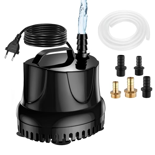 Lnicez Maximale 25W 1500L/H Mini Wasserpumpe Tauchpumpe Förderpumpe Aquarium pumpe Tauchpumpe für Gärten, Aquarium, Teich, Brunnen (Schwarz)