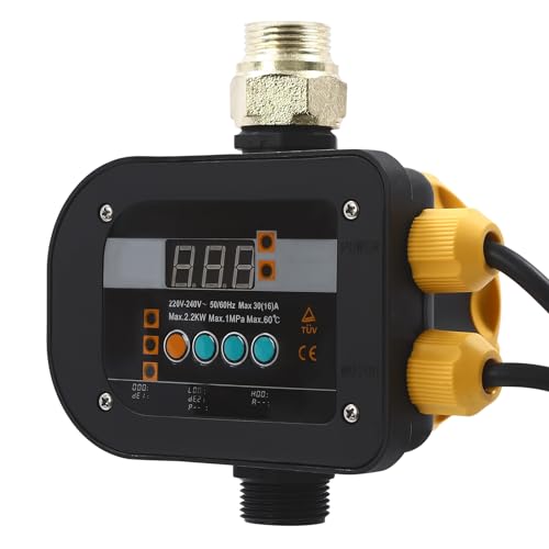 Elektronische Pumpensteuerung YUNRUX 8bar Druckschalter für Wasser Druckwächter mit 2 Modi IP65 Druckschalter für Wasserpumpen Intelligente Pumpensteuerung überwacht den Wasserdurchfluss