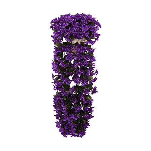 Künstlich Hängende Blumen Violette Blumen-Wand-Glyzinien-Korb-hängende Girlande-Rebe blüht Gefälschte Silk Orchidee Bunte Kunstblumen Gelb Kunstblumen Magnolien (Purple-B, One Size)