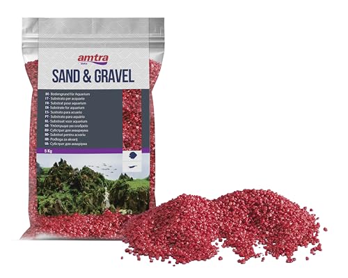 Croci Amtra Red Ceramized Quartz – Feiner Quarz-Aquariensand, für Süß- oder Salzwasser, 2–3 mm Körnung, Menge 5 kg