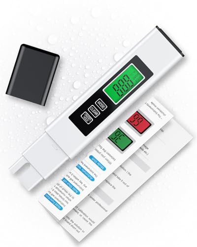 Pawfly 3 in 1 TDS Messgerät Digitaler Wassertester, TDS EC und Temperatur (℃/℉) Messgerät, Schnelles genaues Wassertestgerät, 0-9999 ppm Wasserqualität Tester für Trinkwasser Brunnen Aquarium & Pool