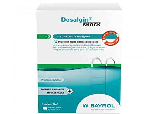 BAYROL Desalgin Shock 1,6 kg - Algenvernichter - Extra Starke Formel - Einfache Anwendung und schnelle Wirkung - wirksam gegen die häufigsten Algenarten, Weiss