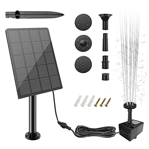 Solar Springbrunnen Für Außen Klein, Teichpumpe Solar 2.5W, Solarbrunnen Für Den Garten, Solarpumpe Für Brunnen Kit DIY Solar Gartenbrunnen Vogeltränke Wasserspiel Garten Balkon Deko Vogelbad