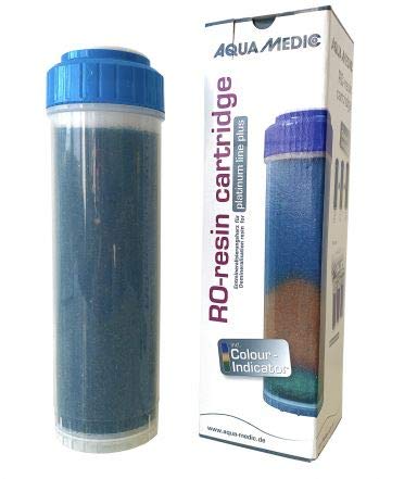 Aqua Medic RO-Resin Cartridge, Entmineralisierungsharz-Patrone für Umkehrosmoseanlage Platinum LINE Plus – mit Farb-Indikator