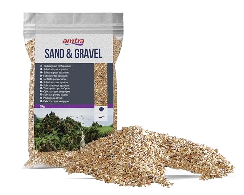 Croci Amtra Amber Sand - Sand für Aquarien, Süß und Meerwasser-Aquarienboden, natürlich, ungiftig, 1-2 mm/5 kg