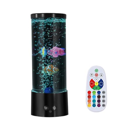 Hawofly Bubble Fisch Lampe LED Stimmungslicht mit 12 Farbwechsel Aquarium Lampe Dekoration für Zuhause Büro Dekoration Tolle Geschenke für Kinder