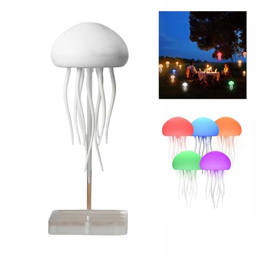 OKESYO LED Quallen Lampe, 17 Farben RGB Touch Quallenlampe, Jellyfish Lampe Led Quallen, Tragbare Aufladbar Quallenlampe Stimmungslicht für Zuhause Büro Weihnachten Halloween Geschenke (Hängend Typ)