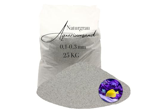 Aquariumsand Aquariumkies 25 kg 0,1-0,3 mm hellgrau gewaschen kantengerundet Quarzsand