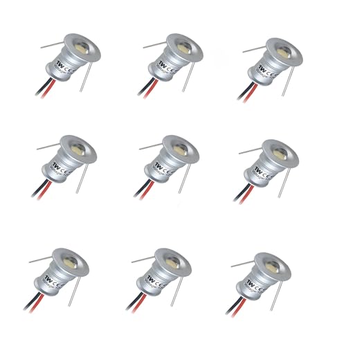 LGJEGD Mini-LED-Strahler, LED 12V DC Einbau-Mini-Downlights dimmbar for Schrank-Akzentbeleuchtung, 9Pack (Warm White 3000K,120 Degrees)