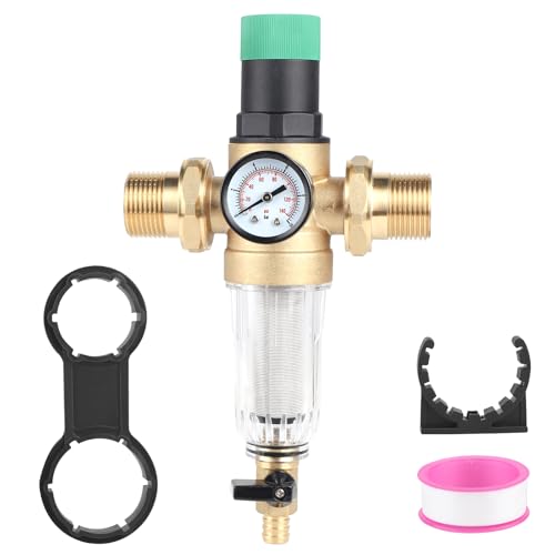 SWAWIS Druckminderer Wasser mit Manometer Wasser und Siebfilter 1 Zoll DN32 Druckminderer...