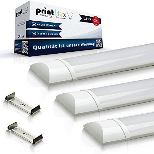 Print-Klex GmbH & Co.KG 2x LED Leuchtstoffröhre Ultraslim 90cm 30W 3000K - Warmweiß Lineare Lichtleiste Lampe Röhre Tube Weiß Bürolampe Deckenleuchte