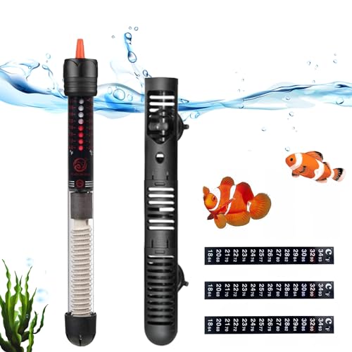 CEWROM Aquarium Heizung, Heizstab Einstellbar, 100W Temperatur Einstellbare Aquarium Heizer mit Saugnäpfen, Aquarium Heizung 40-60L, Aquariumheizer, Thermostat für Fischtanks und Aquarium