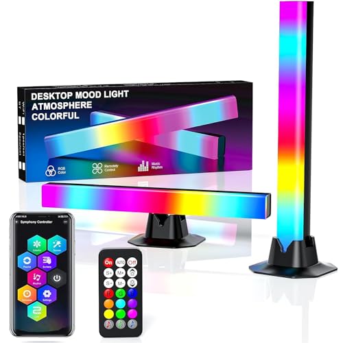 FUPT LED Lightbar, [2 Stück] RGB Gaming Lampe Fernseher Beleuchtung,TV Hintergrundbeleuchtung Ambient Lightbar Sync mit Musik und APP Steuerung, Ambient Lampe für Gaming, PC, TV, Zimmer deko