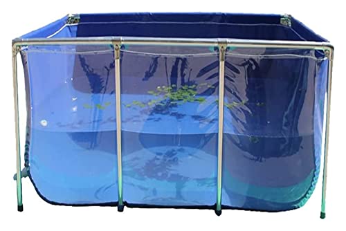 Fischteich mit Segeltuchrahmen und transparentem Sichtfeld und Ablassventil, freistehender Teich für Fischzucht, Garten, Wasserspiel (120 x 80 x 51 cm)  Aquarium-Fischteich mit Tran