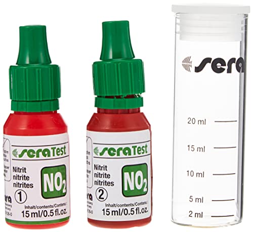 sera 04410 Nitrit Test (NO2), Wassertest für ca. 75 Messungen, misst zuverlässig und genau den Nitritgehalt, für Süß- & Meerwasser, im Aquarium oder Teich, 15 ml (2er Pack)