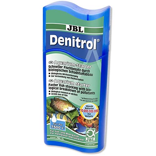 JBL Denitrol 2306200 Aquarium-Starter, Bakterienstarter, Für Süß- und Meerwasser-Aquarien, Neueinrichtung, Wasserwechsel, 250 ml