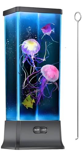 COLORLIFE Quallenlampe elektrische Quallen Tank-tischlampe mit Farbwechsel licht-Aquarium, Nachtlicht für Wohnzimmer, Schlafsäle Geschenk Men Home Deco für Zimmer Mood Light für Relax qualle schwarz